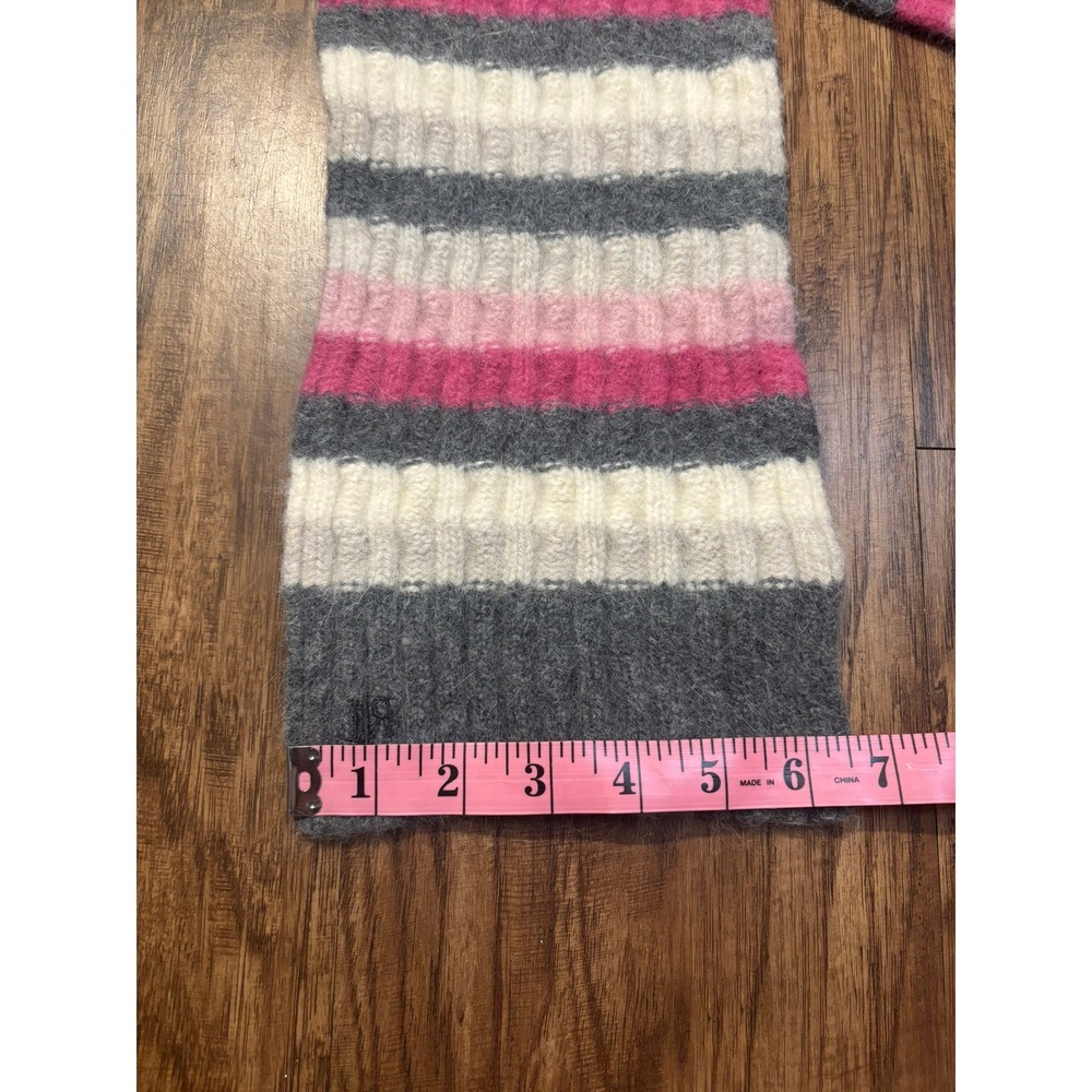 Lauren Ralph Lauren Striped Wool Angora Blend Scarf‎ 6" by 51" quiet luxury soft - Picture 4 of 7
